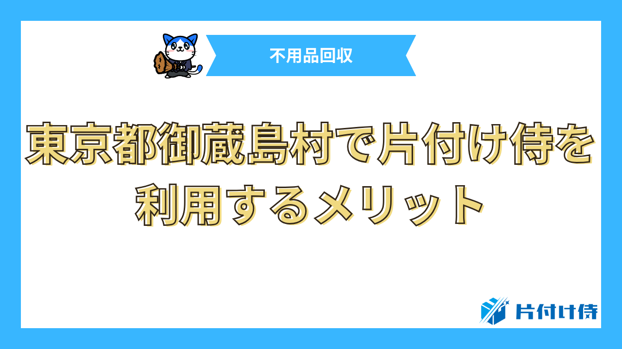 東京都御蔵島村で片付け侍を利用するメリット